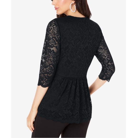 Roaman’s Lace Surplice 3/4Sleeve Stretchy Top XXL (26-28) - Picture 16 of 16